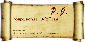 Pospischil Júlia névjegykártya